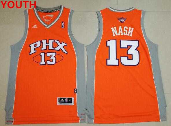 Youth Phoenix Suns #13 Steve Nash Orange Stitched NBA Adidas Revolution 30 Swingman Jersey->nba youth jerseys->NBA Jersey